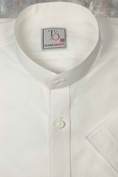 Crinkle White Series Half Sleeve Korean shirt
