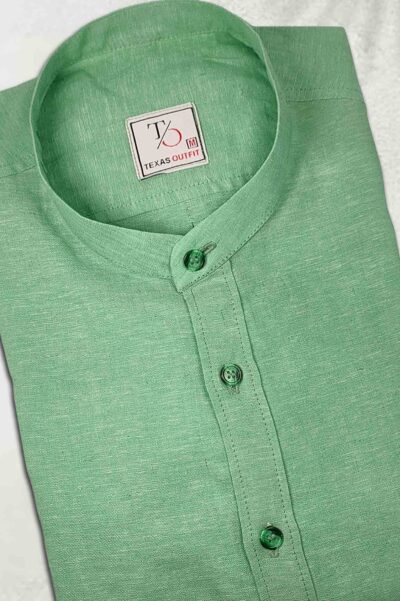 Light Green Irish Linen Cotton Shirt