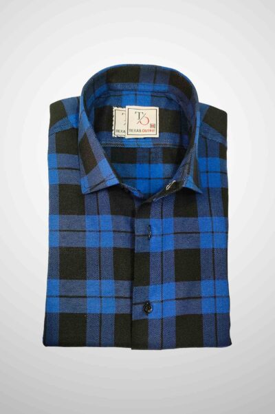 Royal Blue Check Flannel 3.5oz shirts